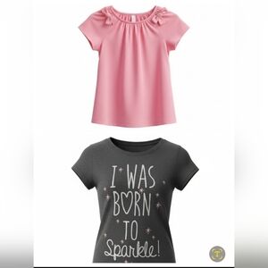 Cat & Jack & Adoree Bundle Lot of 2 girl’s t-shirt kid’s youth size 6/6X EUC